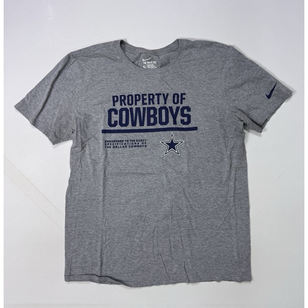 Dallas Cowboys Property Shirt Men's Medium Gray NFL Football Nike Athletic Cut